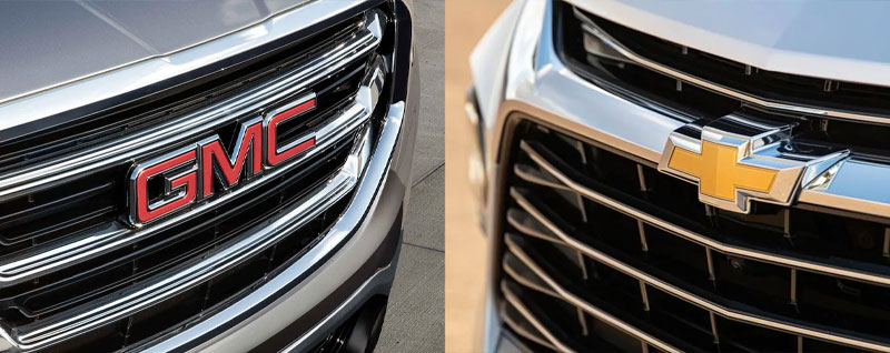 GMC front grille badging vs. Chevy front grille badging